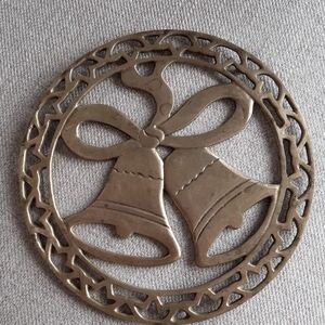 Brass Holiday Bells Trivet